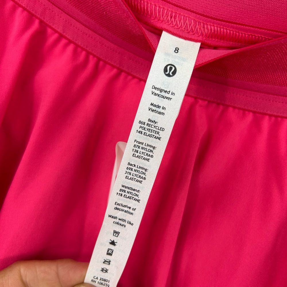 Lululemon Pace Rival Skirt Il Boom Juice Pink Athletic Mini Skirt Shorts Size 8 - Picture 7 of 10